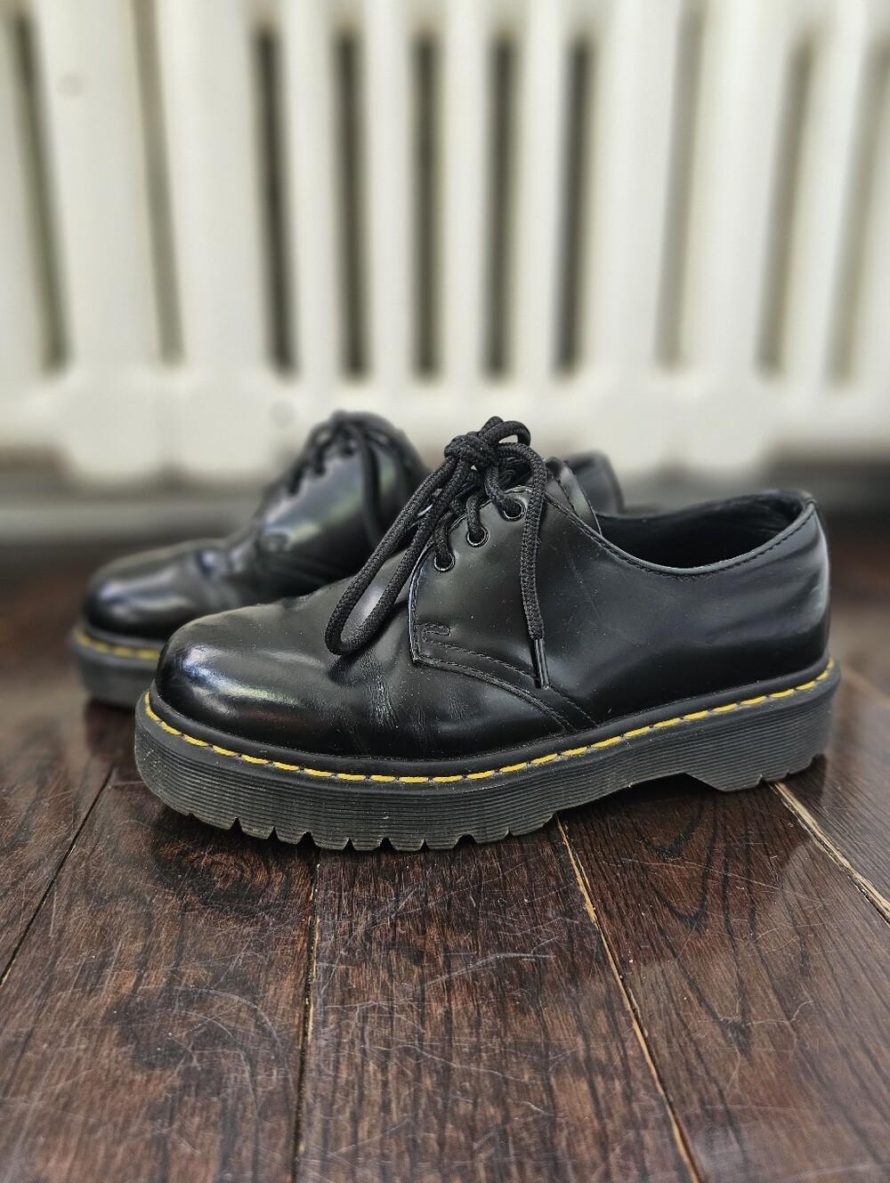 Doc Martens 1461 Bex Platform Oxford Shoes Black Leather Size 7